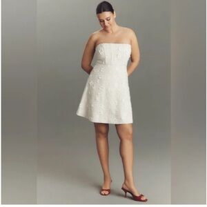 Anthropologie Strapless White Dress